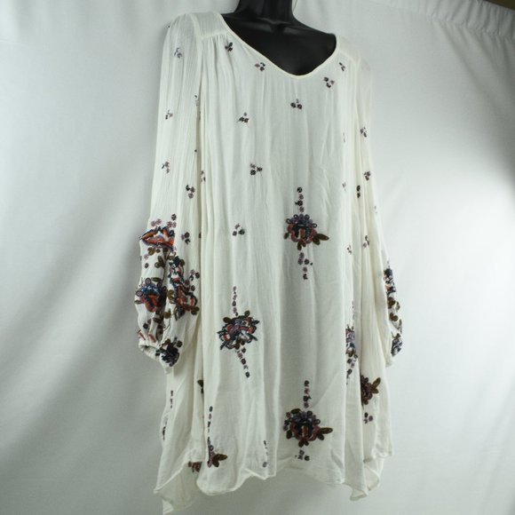 Free People S BOHO Oxford Embroidered Dress - Picture 8 of 15